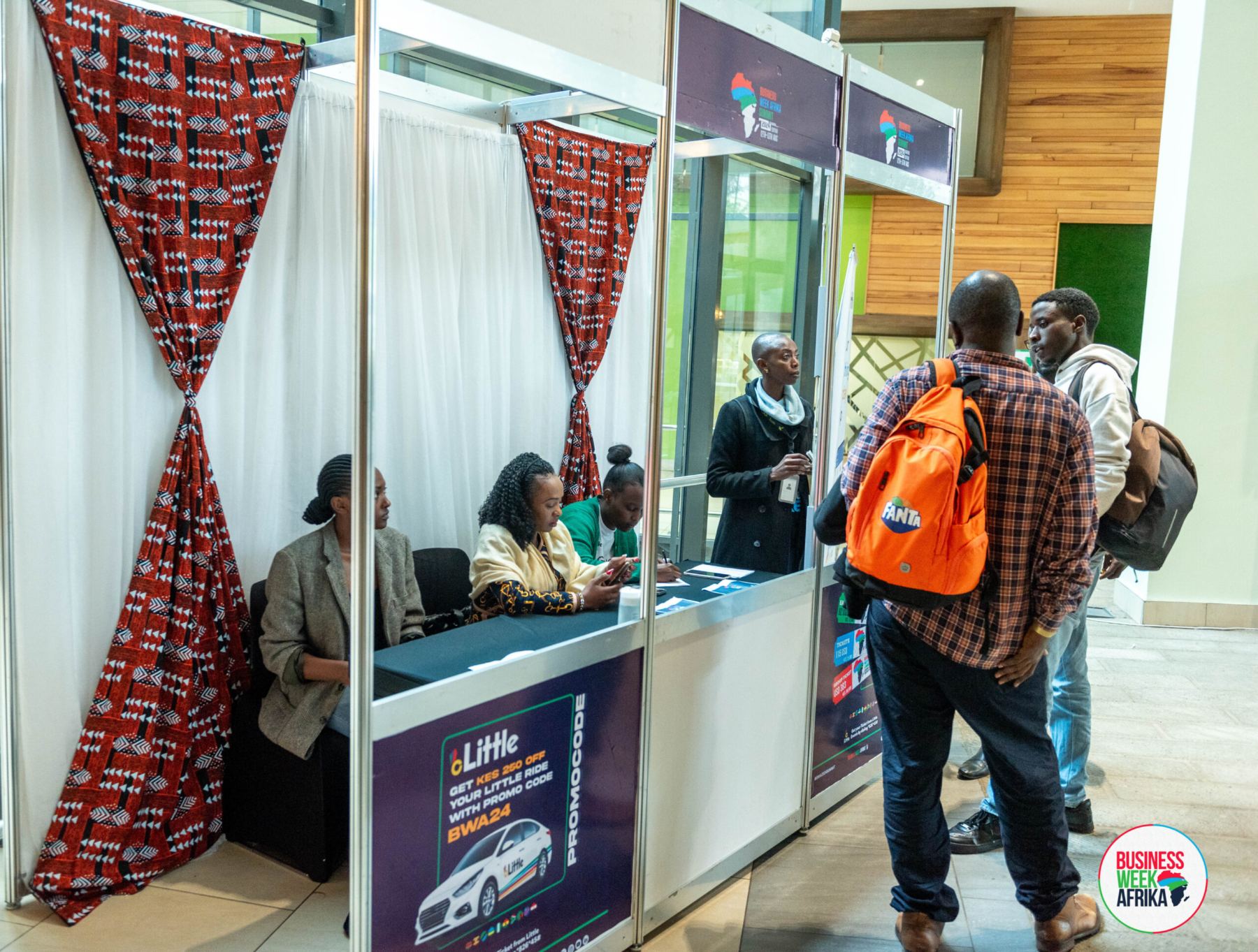 Exhibition stand at the summit